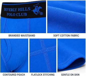 Beverly Hills Polo Club Boys Boxer Briefs 8-Pack Cotton Underwear (4-14) | Breathable Stretch Waistband with a Contoured Pouch and Functional Fly, Tagless Comfort for Active School Days