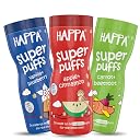 Happa Organic Baby Puffs | Vanilla Blueberry and Carrot Beetroot and Apple Cinnamom Flavour | Made with Organic Ingredients | Melt-in-the-Mouth, Supports Self-Feeding & Baby-Led Weaning | No Artificial Flavours or Colours | Stage 2 (8 Months+) | Pack of 3 (40g Each) gallery image
