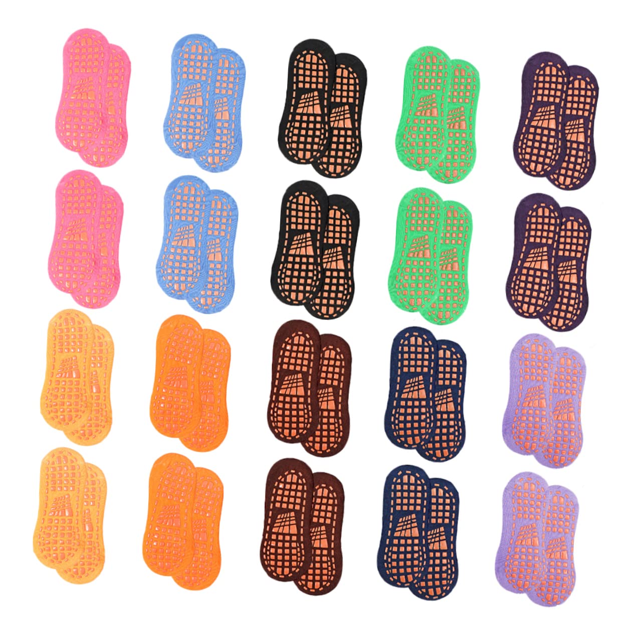 PACKOVE 20 Paar Gummi-Bodensocken Krankenhaussocken Erwachsene Sport Barre- Atmungsaktive Kinder Baumwoll Yoga- Boden-Anti-Rutsch-