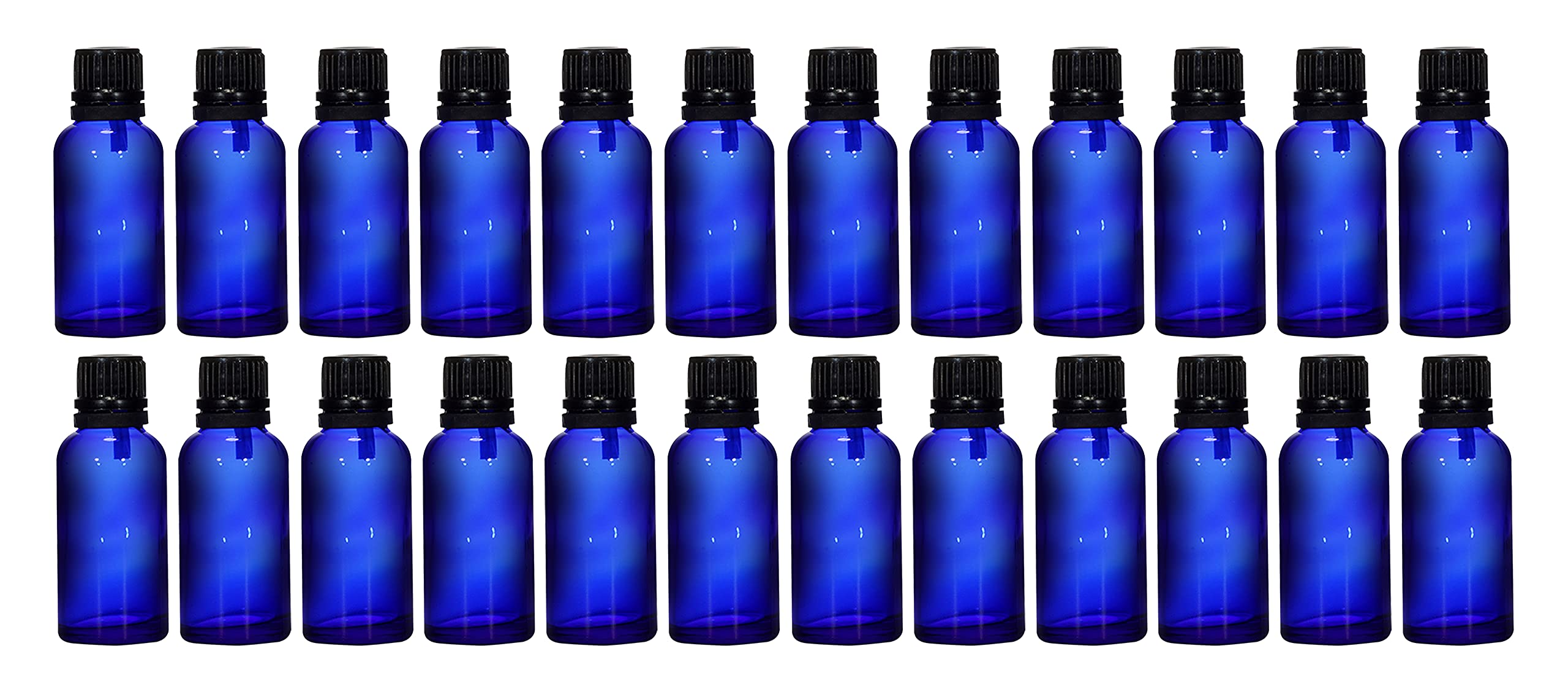 nsb HERBALS 30 ml Blue Round Empty Glass Bottle + Euro Dropper + Black Cap, Refillable, Reusable, Leak Proof for Essential Oils, Blends, DIY Perfumes & Face Oil (Pack of 24)-image-18