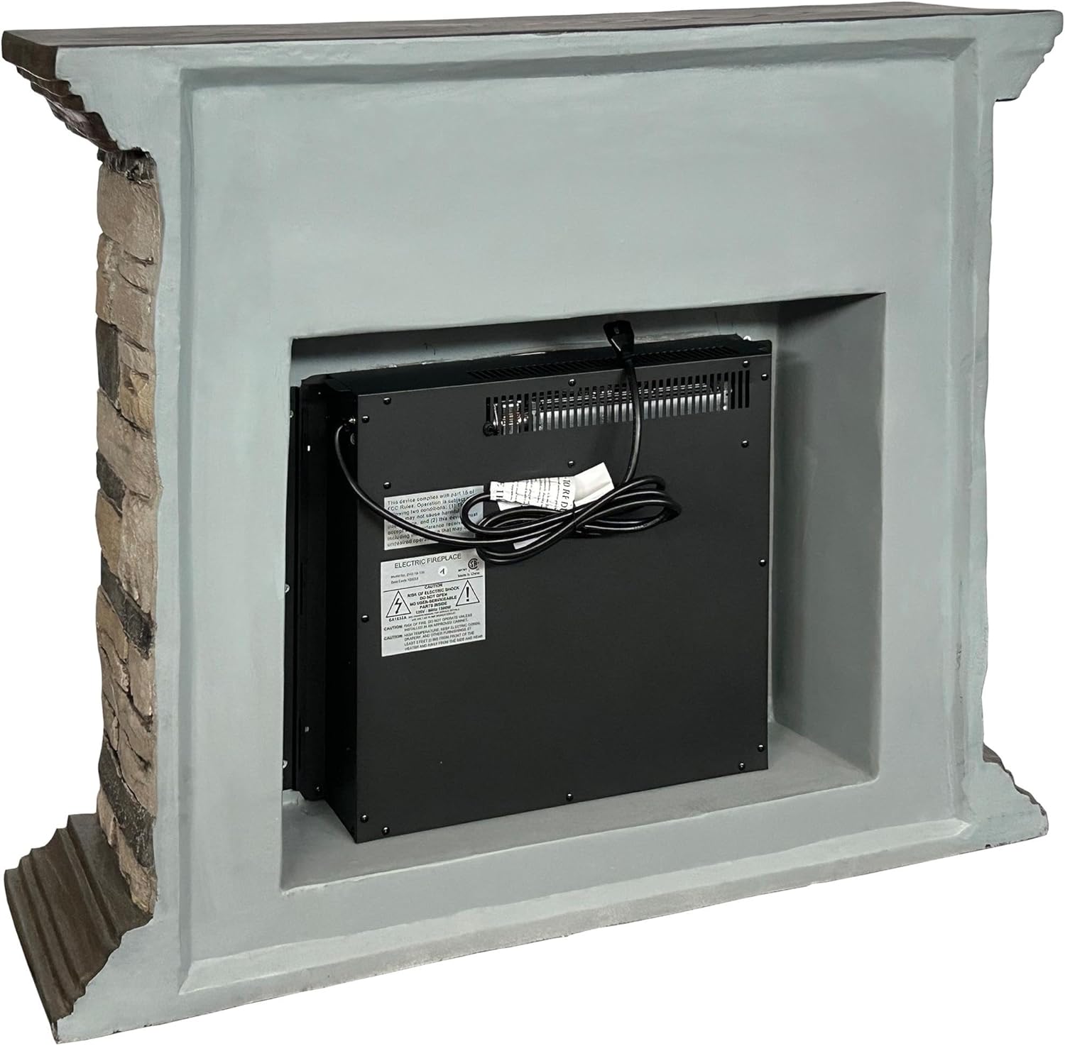 40" Magnesium Oxide Freestanding Electric Fireplace in Brown