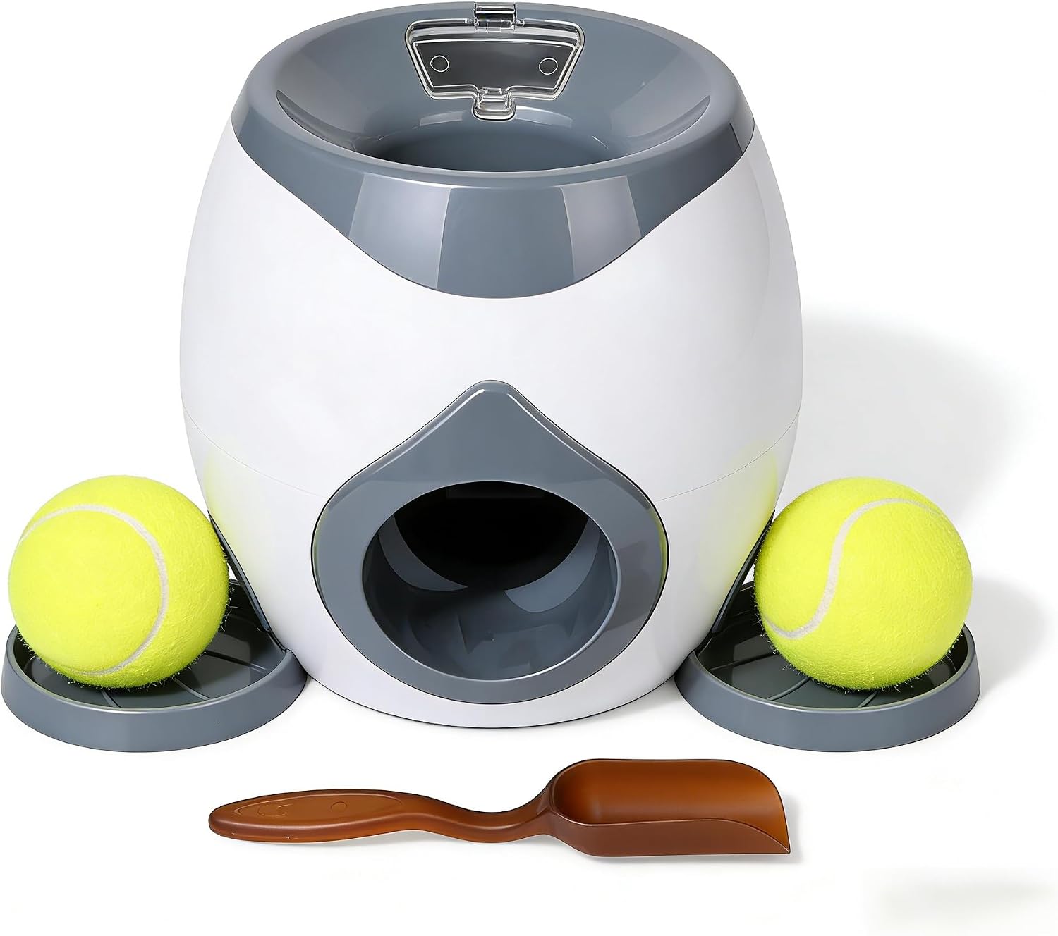 Raelynn Dog Tennis Ball Treat Dispenser Toy Set, Interactive Slow Feeder Puzzle, No Battery, Automatic Reward Feeding, Alternative to Ball Launcher for Dogs Indoor Play, Exercise & Training