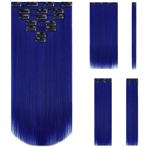 Miniatura 44 de Extensiones de cabello, con clip, cabello sintético, 22 pulgadas (55.88 cm), lacio, para mujeres y niñas, 18 pulgadas (45.72 cm), rizado, cobertura