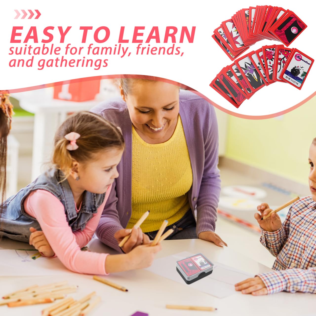 1 set of Board Game Cards Family Party Table Game Cards Paper Poker Card Portable Cards Playing Card Props Party Accessory Gonggi,Gonggi Game Korean Traditional Reflex Challenge Play Game Korean - Image 2