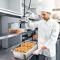 Vista 6 de Tioncy Paquete de 2 sartenes de hotel de tamaño completo con bandeja de vapor perforada, bandeja de vapor de acero inoxidable, suministros