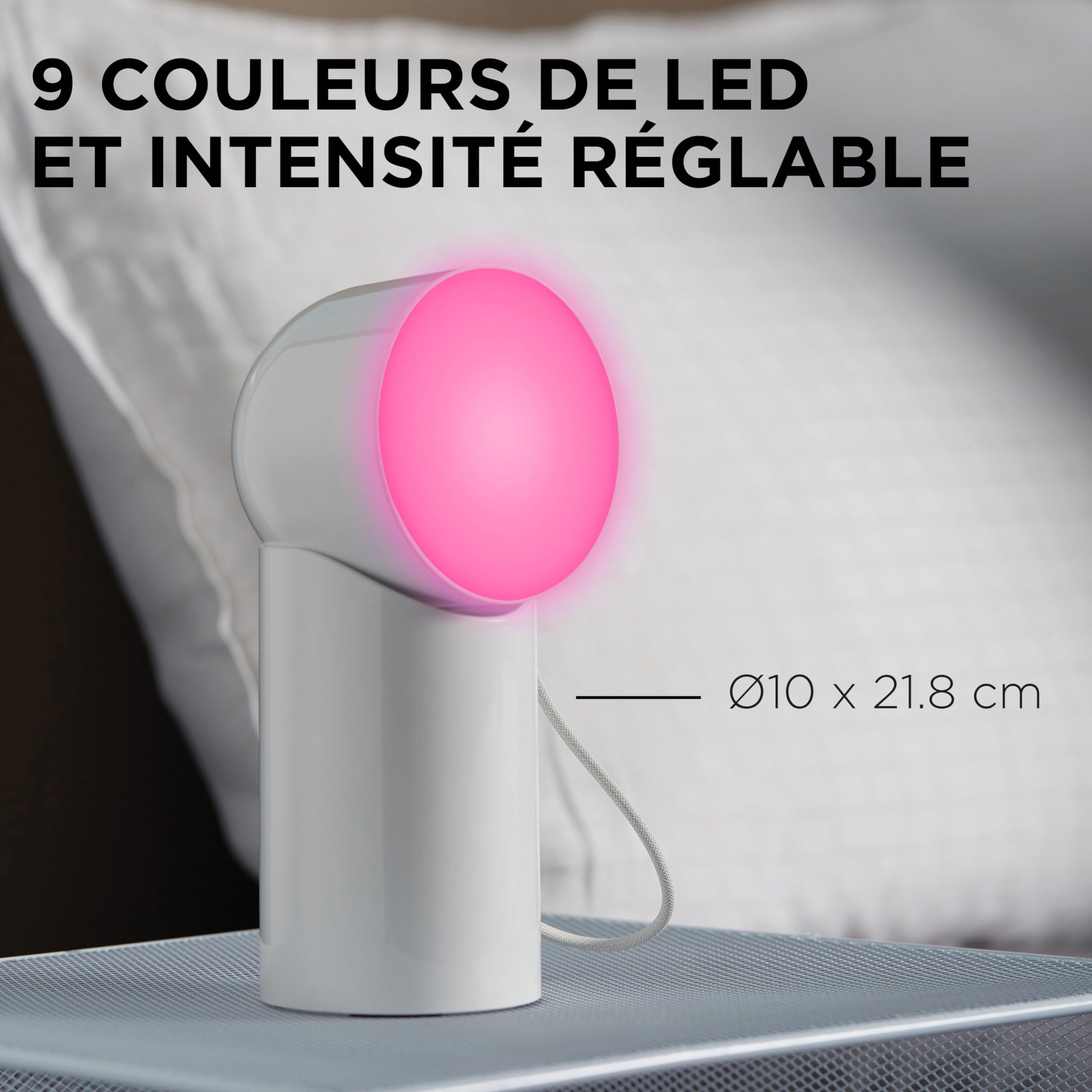 Lexon ORBE Lampada LED da tavolo ricaricabile senza fili con testa rimovibile magnetica e rotante, per comodino, scrivania o terrazzo, Giallo