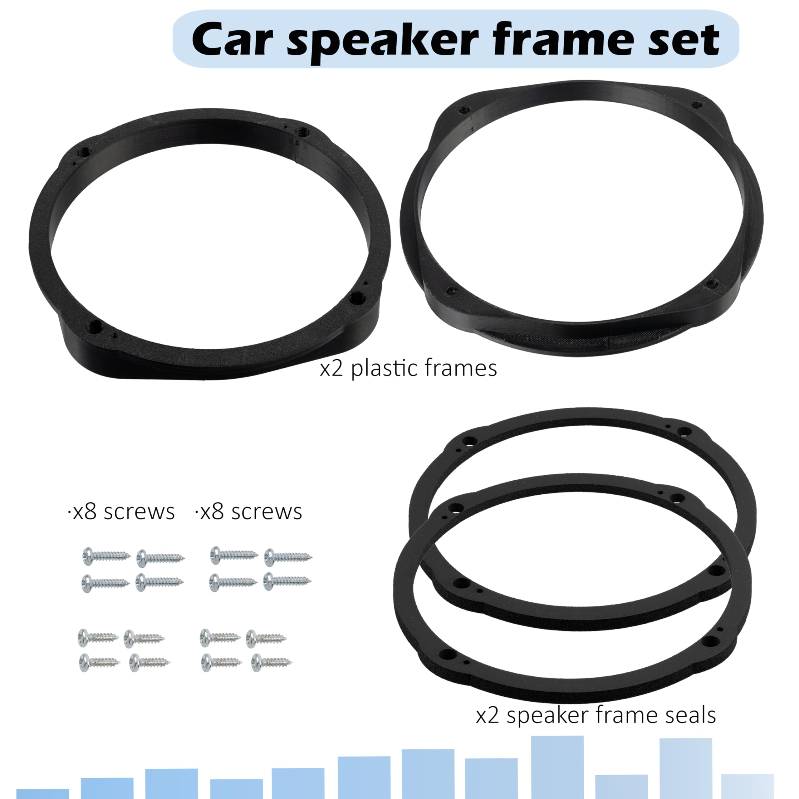 AERZETIX - Kit de 2 adaptadores/Soportes para Altavoces Ø165mm | Puertas Delanteras | Compatible con Audi A6 4F, C6