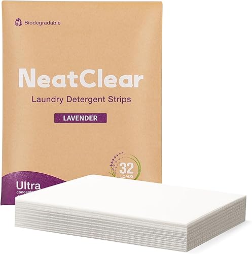 Miniatura 10 de Hojas de detergente ecológico para ropa, tamaño de viaje, sin líquido, sin fragancia (96 cargas), tiras de lavandería sin plástico, ecológicas