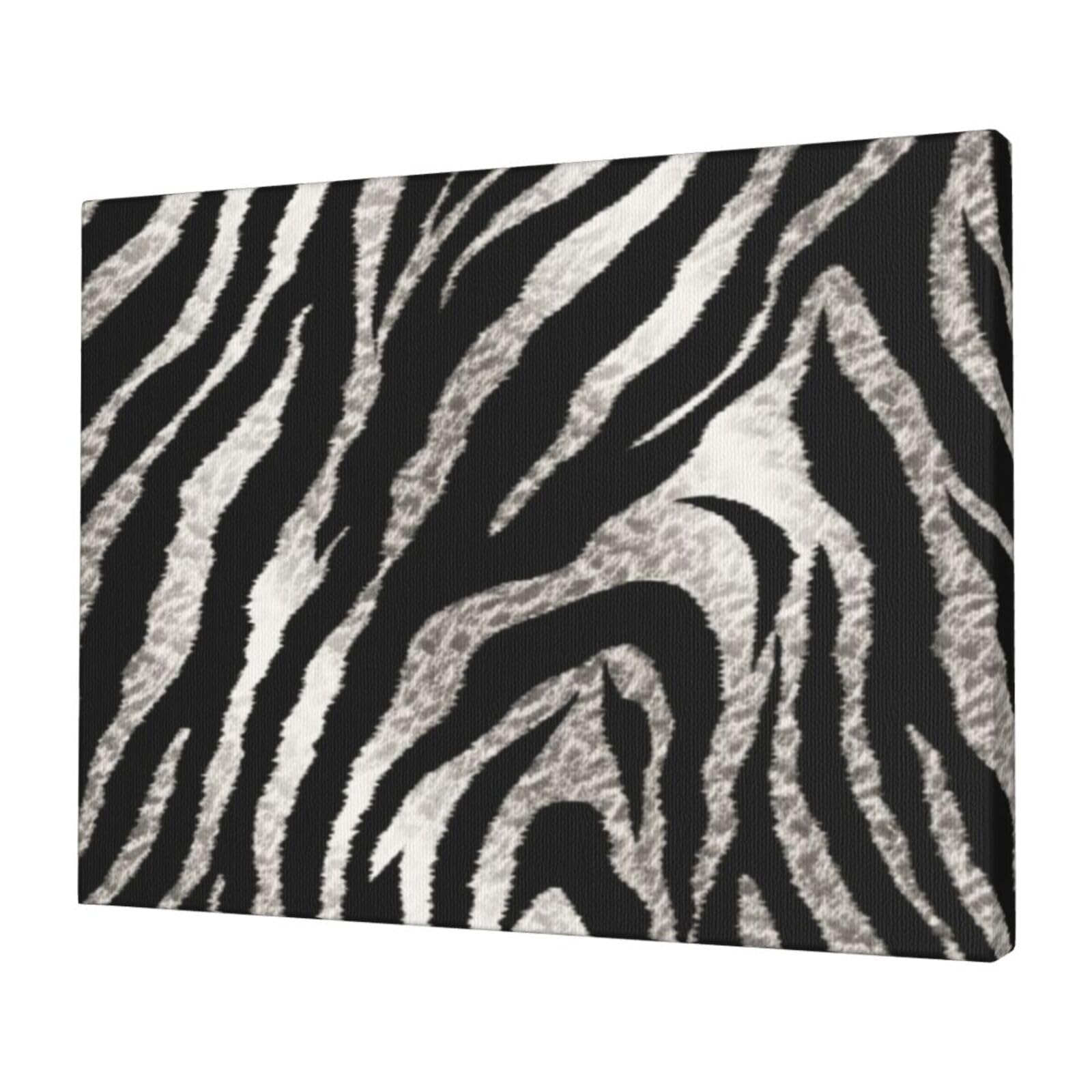KLOPH Black and white zebra print Canvas Wall Art for Living Room 12"x16" Modern Artwork Painting for Bathroom Hanging Canvas Prints Aesthetic Wallart for Bedroom Kitchen Office Wall Decor