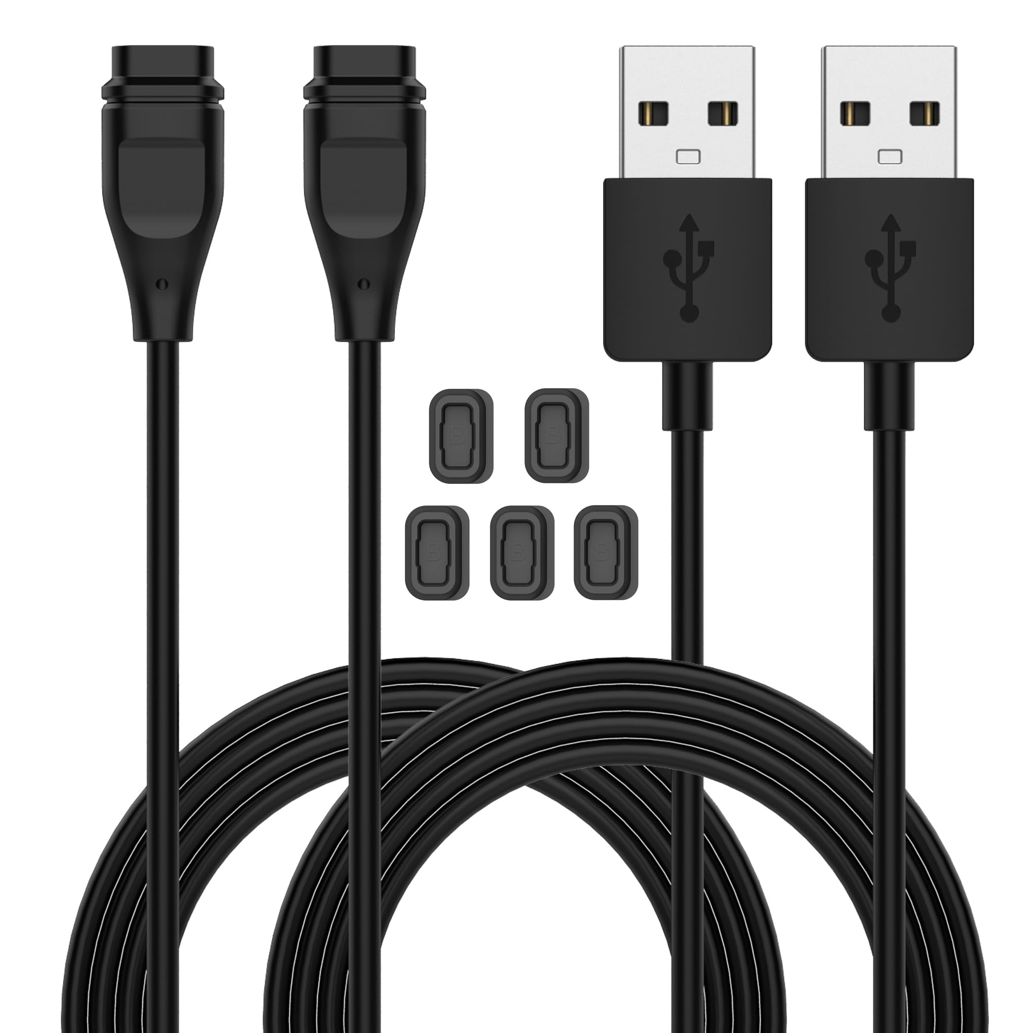 FitTurn Charger & Dust Plug Compatible with Coros Pace 3/Pace 2/Apex 2 Pro/Apex 2/Vertix/Vertix 2 Watch, USB Charging Cable Cord with Dust Covers for Coros Apex 42mm/Apex 46mm/Vertix/Vertix 2