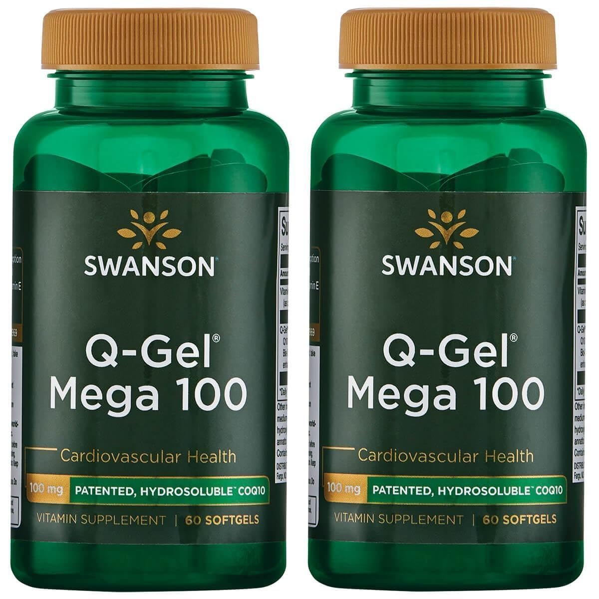 Swanson Q-Gel Mega 100, 100 Milligrams, 60 Softgels, 2 Pack 60 Count (Pack of 2)