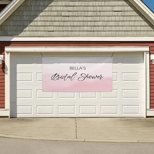 Miniatura 5 de Cartel de despedida de soltera personalizado, color degradado rosa suave con nombre, pancarta personalizada de novia para ser, pancarta de