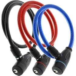 Candado Bell Bicicleta Burg-Wächter Candado para bicicleta con llave, candado en espiral, dispositivo antirrobo, candado de cable, candado de cable, candado de cable de acero, 60 cm de largo, Ø 8 mm, colores surtidos.