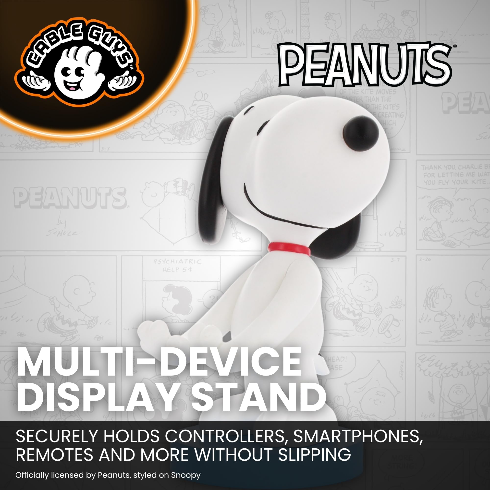 Cableguys Peanuts Snoopy Soporte Mando y Movil - Figuras Soporte para movil y Mando, Compatible con Xbox, PlayStation y la mayoría de mandos estándar, Accesorios Escritorio para Setup Gaming - 4