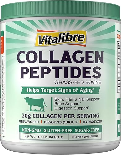 Péptidos de colágeno bovino en polvo para mujeres y hombres, proteína de colágeno hidrolizada alimentada con pasto tipo I y III, piel, cabello,