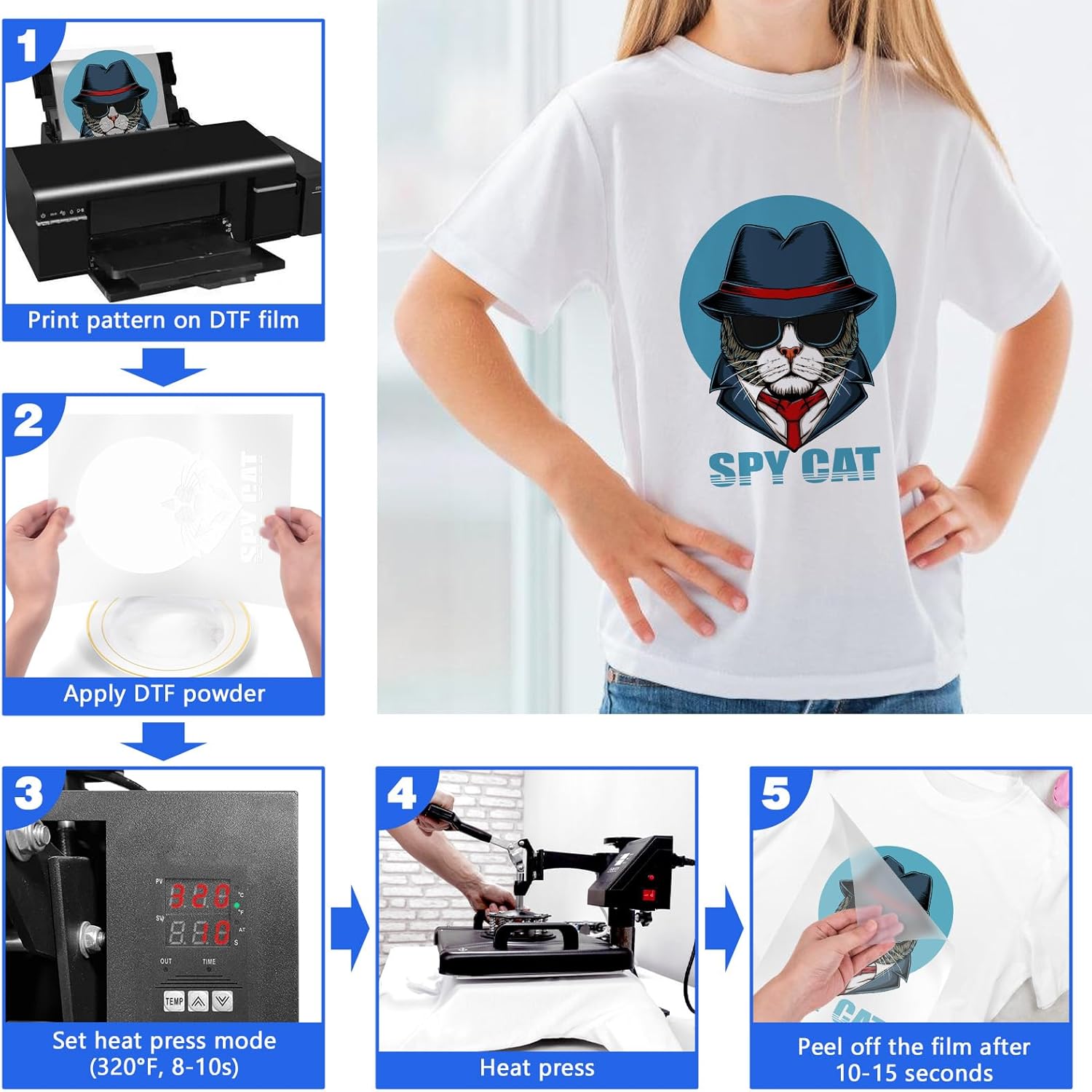 DTF Transfer Film A4 (8.3" x 11.7") - 120 Sheets: Explore Versatile Printing Possibilities with Double-Sided Matte PET Sublimation Thermal Transfer Film for Your Creative Projects