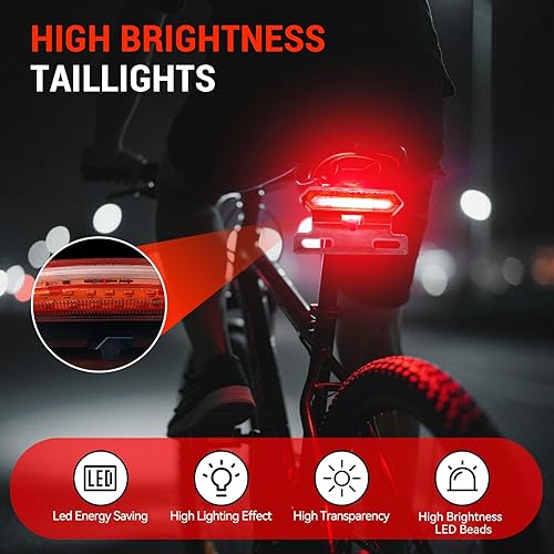 Miniatura 3 de Luz trasera de bicicleta eléctrica, luz trasera de bicicleta eléctrica de alto brillo, reflector trasero de bicicleta de 48 V con conector SM, luz