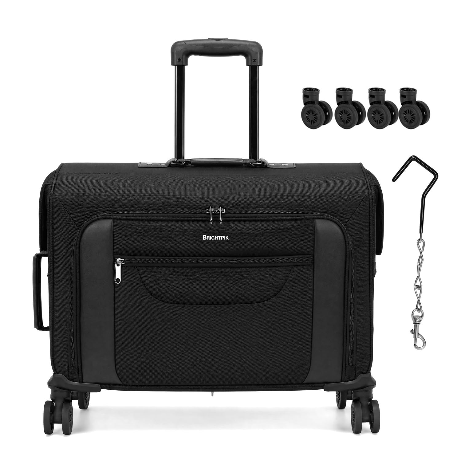 Rolling Garment Bag with Spinner Wheel, 22 In Suitcase for Hanging Clothes