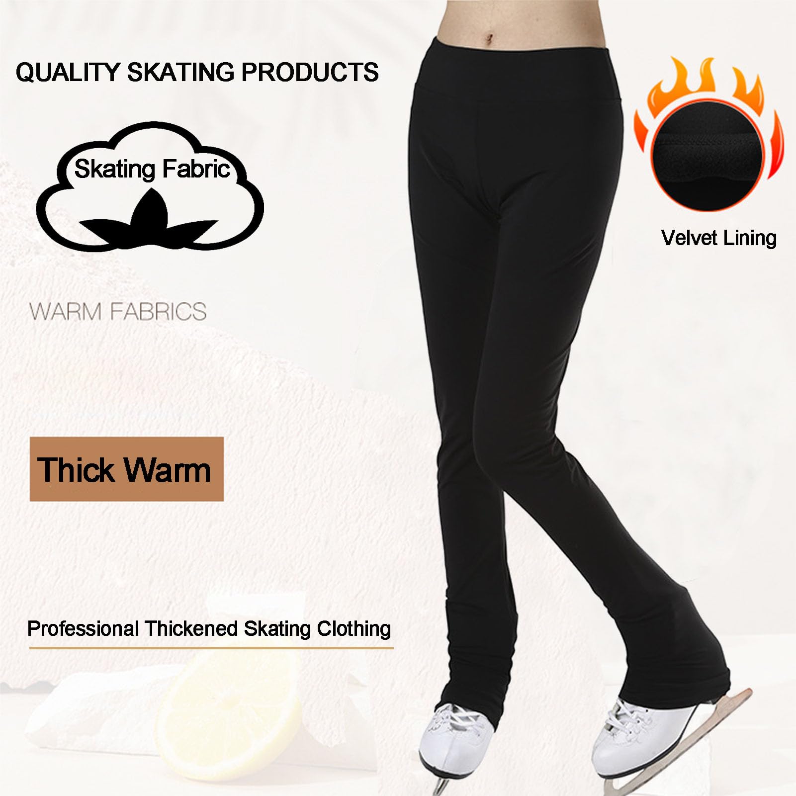 Pantaloni da Pattinaggio Artistico Bambina, Leggings Sportivi da Allenamento Pantaloni da Pattinaggio su Ghiaccio Collant Skating Leggings Termici Activewear
