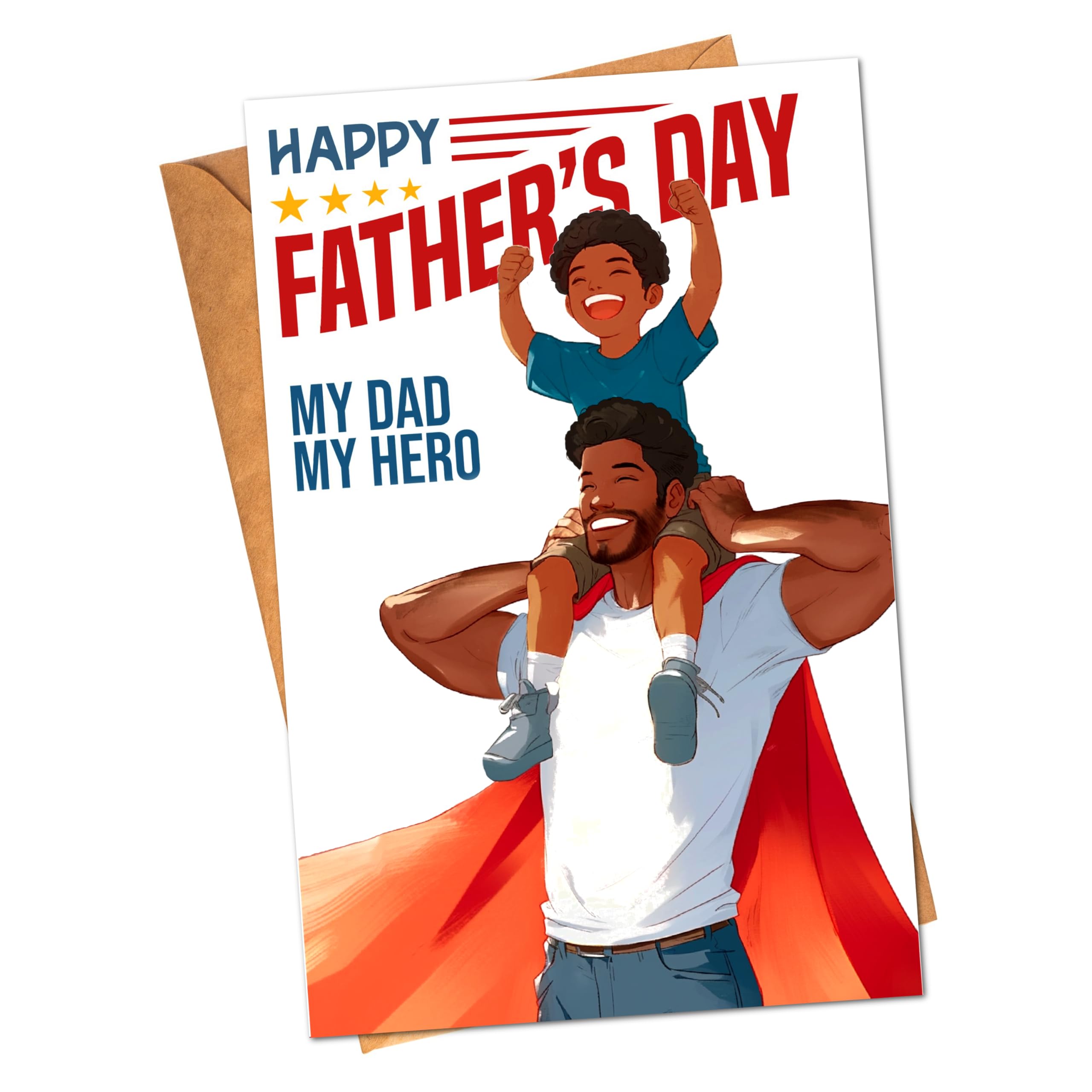 African American Greeting Card from Son, Card for Men, Father's