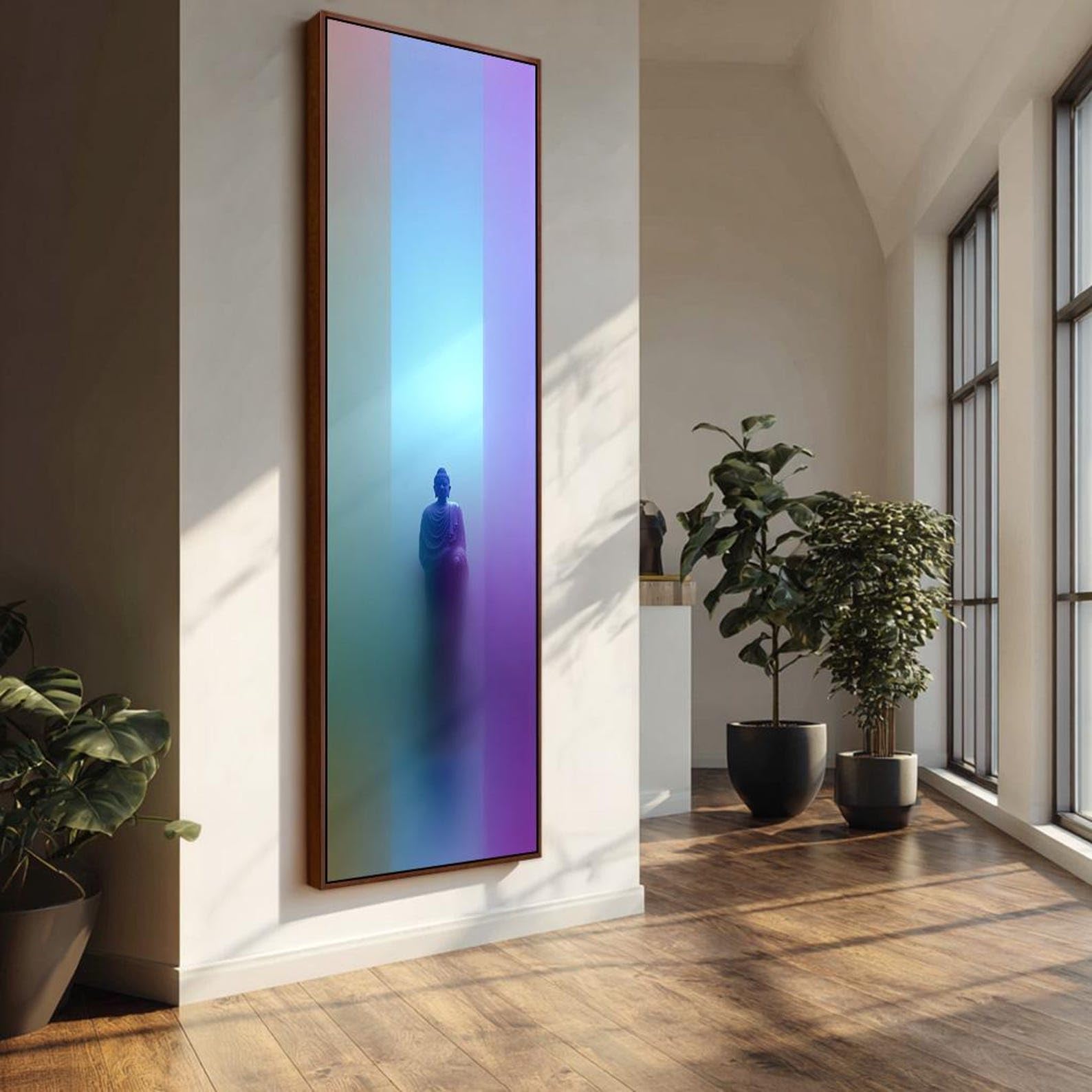 XINBAO Yoga Studio Decor Canvas, Tall Narrow Meditation, Zen Wall Decor, Slim Spiritual Painting, Buddha Wall Art Vertical(40x120cm/Frameless)