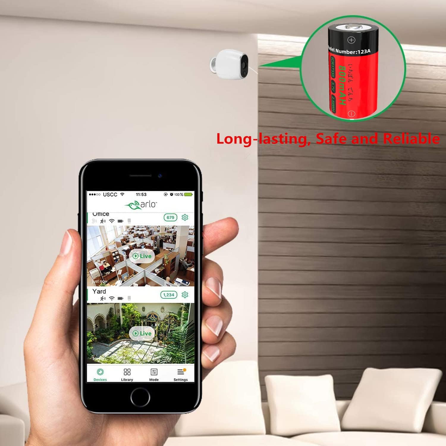 123A Rechargeable Batteries, Yofraro 8-Pack ICR17335 Rechargeable Batteries and Charger for Arlo VMS3130 VMC3030 VMK3200 VMS3330 3430 3530 Cameras, Alarm System, Flashlight