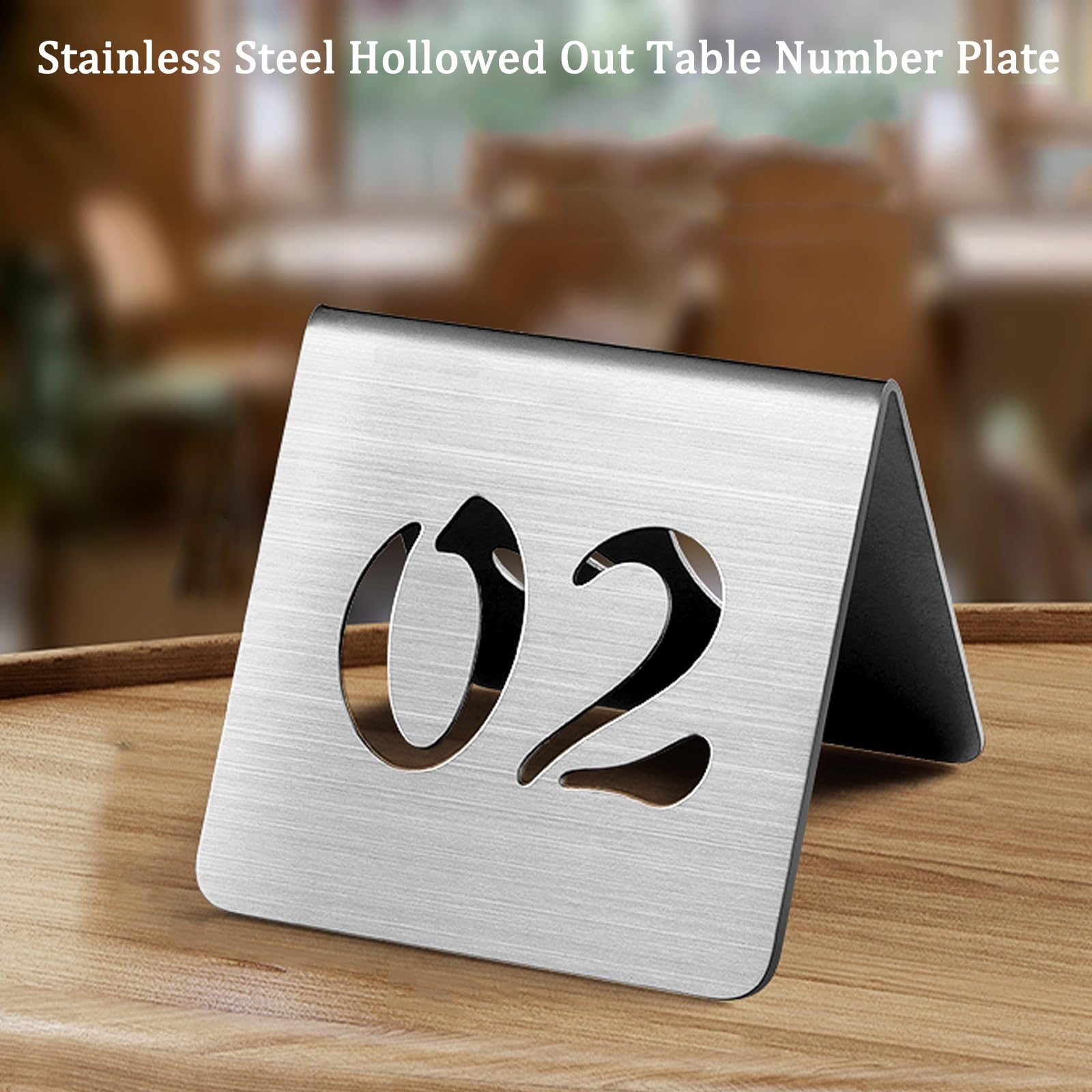 Edelstahl Tischnummern Hochzeit Sitzplan Tischkarten Table Numbers Sitzplan Hochzeit, Platzkarten Tischnummernkarten Doppelseitige Table Numbers für Bankette, Cafés, Restaurants(Gold-8cm,1-10)