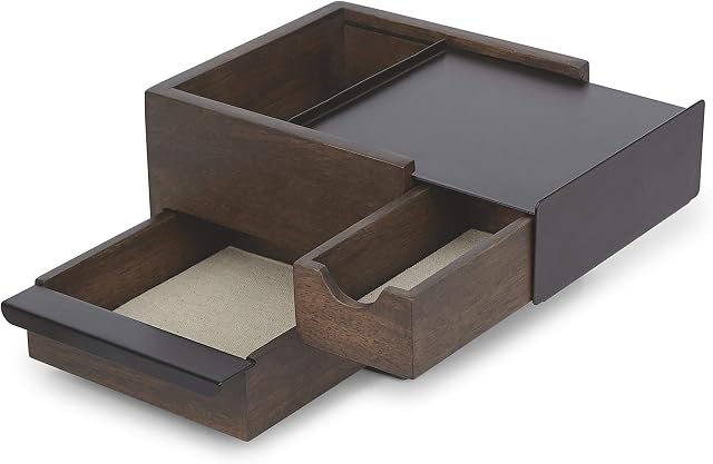Umbra Mini Stowit Jewelery Box, Walnut/Black