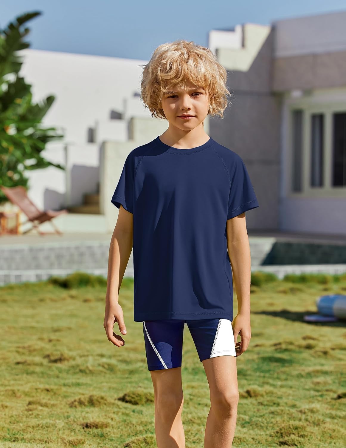 Arshiner Boys Swim Shirts UPF 50+ Short Sleeve Rash Guard Quick Dry Shirt