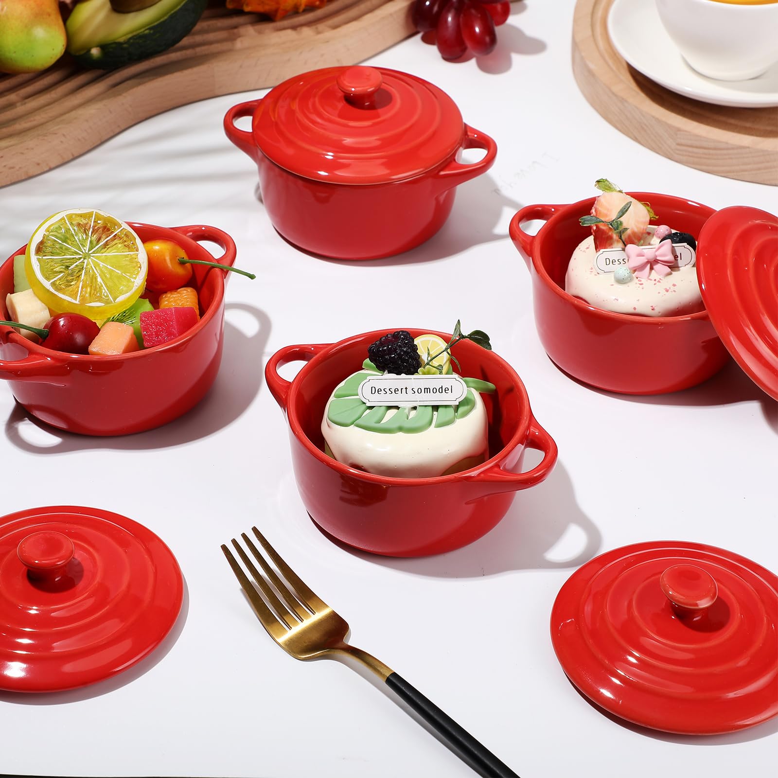 Amazon.co.jp: Nuogo セラミックミニココット8点セット スープ