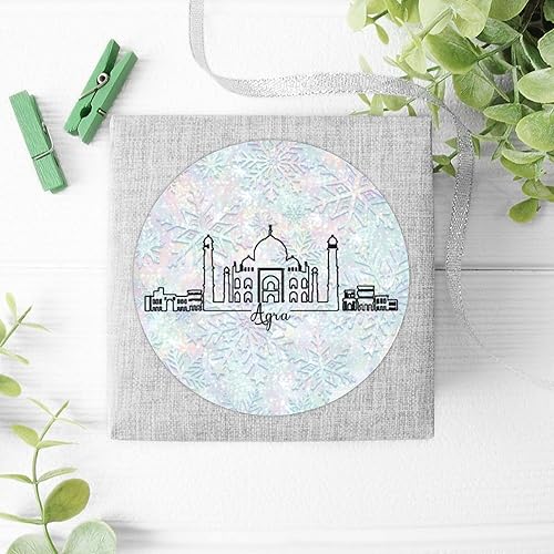 Miniatura 4 de Zyadsinoudor Calcomanías de India Agra Skyline, 50 unidades, calcomanías de parque nacional, calcomanías de orgullo de la ciudad, calcomanías para