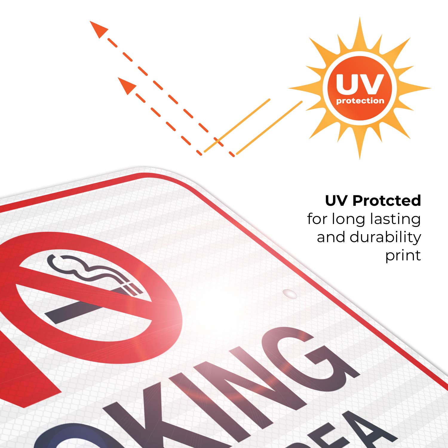 Pool Sign, No Smoking in Pool Area Sign, 12x18 Inches, 3M EGP Reflective .063 Aluminum, Fade Resistant, Easy Mounting, Indoor/Outdoor Use, Made in USA