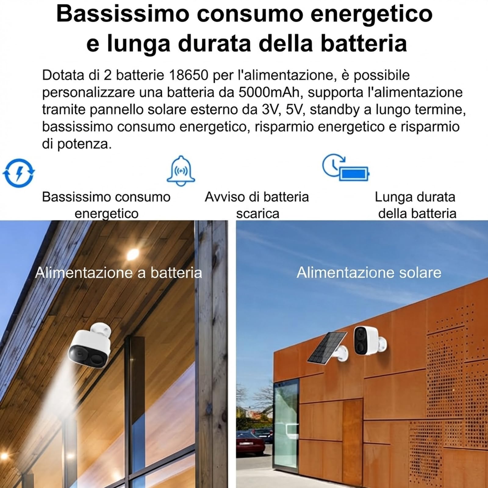 Nuwo 4G LTE Telecamera Wi-Fi Esterno 2K 3MP con Batteria 5000mAh | Videocamera Sorveglianza con Pannello Solare | Visione Notturna a Colori | Rilevamento del Movimento | Audio Bidirezionale | IP66