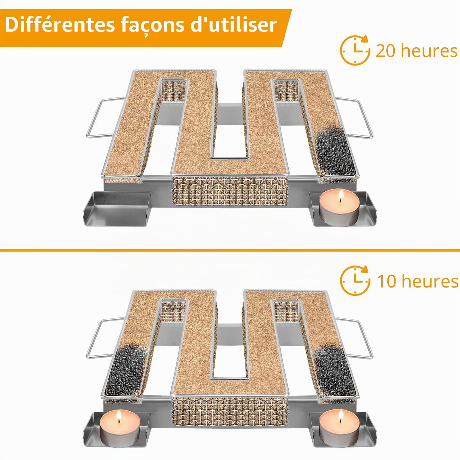 mizikuu Générateur de fumée froide avec poignée en acier inoxydable avec 6 crochets à viande + 2 brosses de nettoyage pour barbecue, fumoir à fumer et bien plus encore (22,5 x 21 x 4 cm)