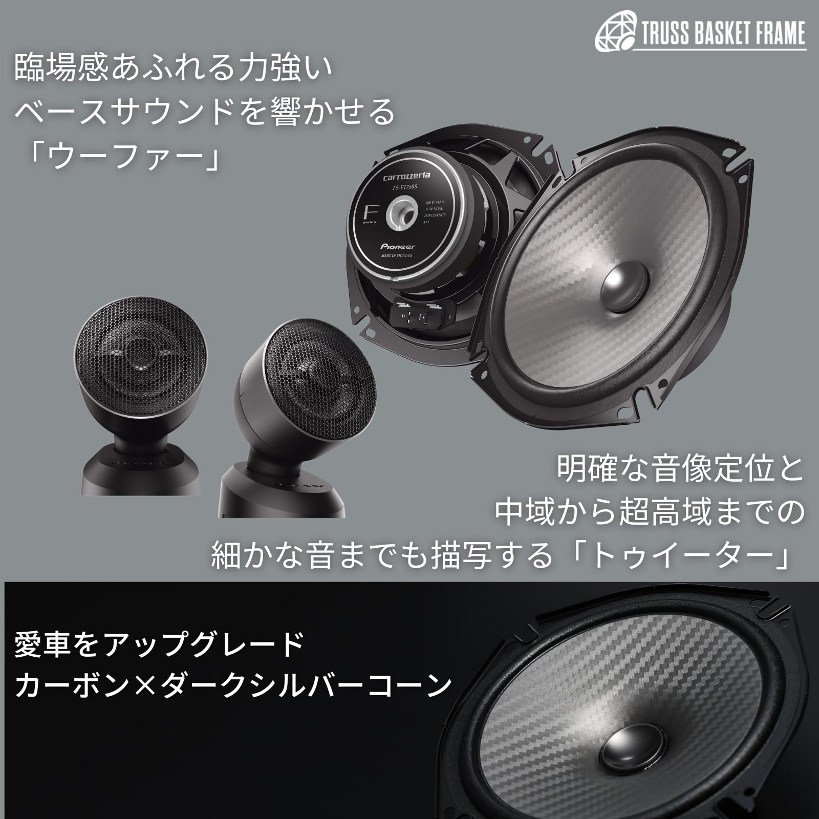 Amazon.co.jp: Pioneer スピーカー TS-F1750S 17cm カスタムフィット