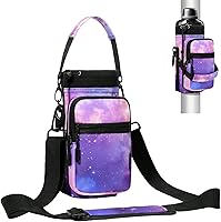 Vista 24 de Bolsa para botella de agua Nuovoware, soporte para botella de agua de 25oz/40oz/64oz, correa de mano ajustable, 2 bolsillos de neopreno, accesorios