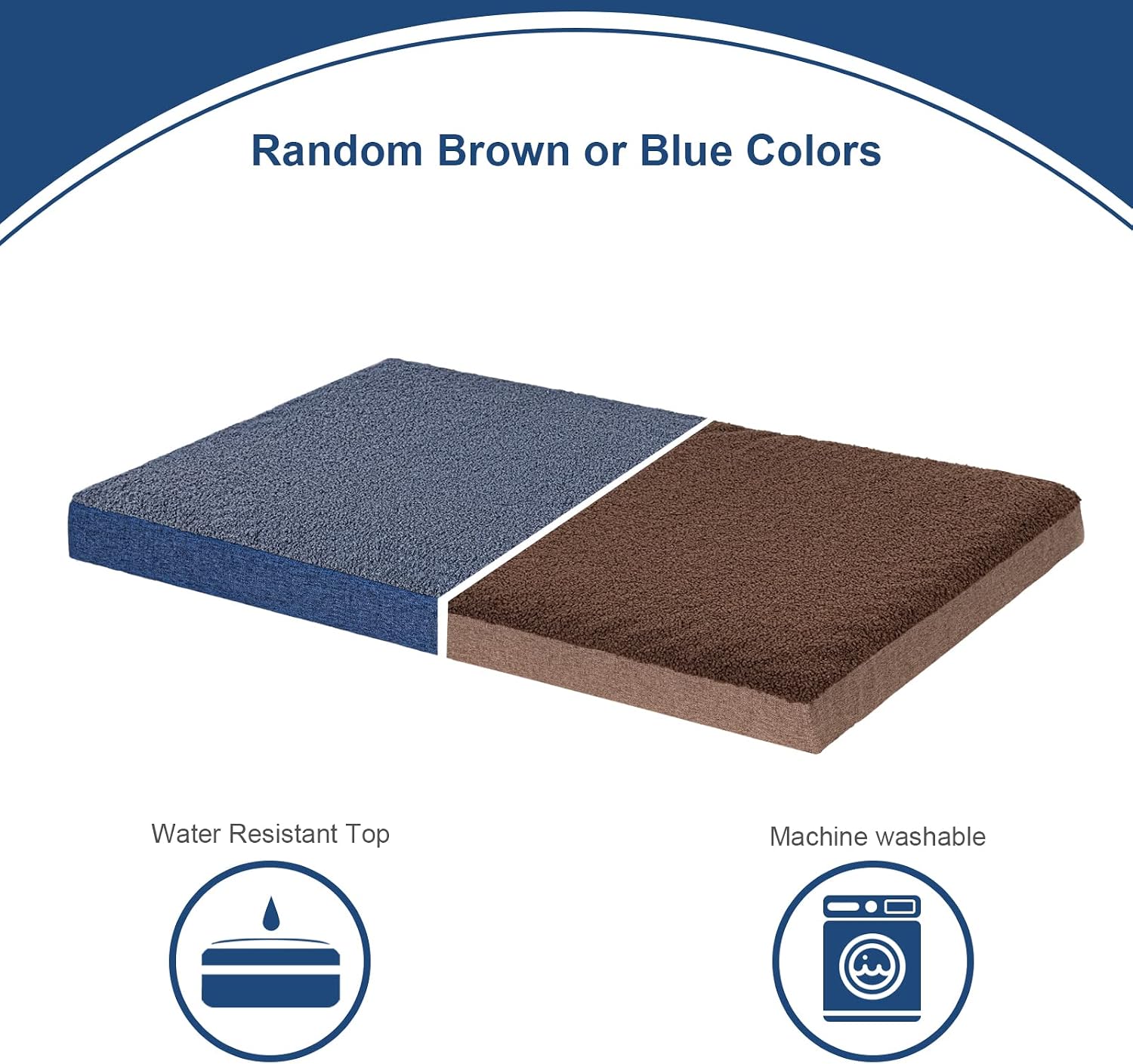 Molblly Dog Bed & Cat Bed, High-Density Egg Foam with Removable Washable & Waterproof Cover, Anti Slip, Orthopedic Joint Relief, Crate Mat,Random Color, S(24 * 16 * 3) inch