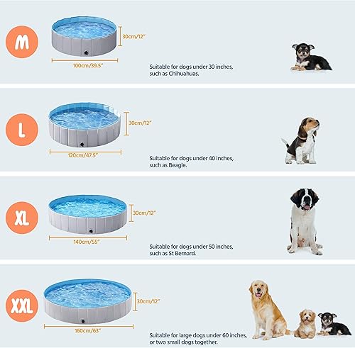 Miniatura 6 de YAHEETECH Plástico Plegable Duro, Gran bañera para perros, piscina colapsable, para Perros, Bañera para Mascotas, Perros, Gatos