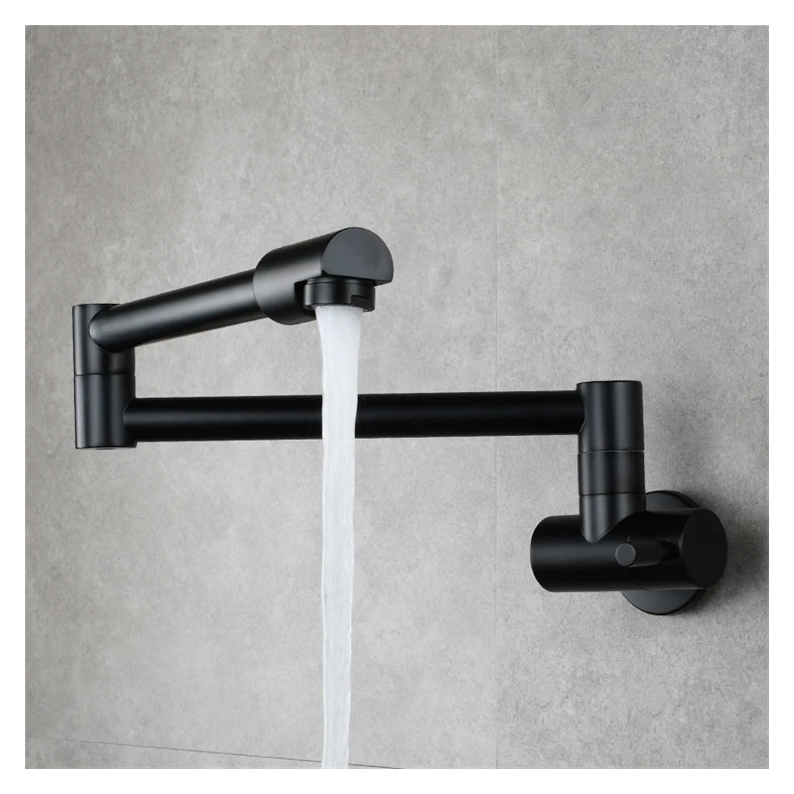 Ewsdsfs Black Brass Pot Filler Faucet 360 Rotatable Folding Lengthened Tap Wall Mount Kitchen Cold Water(Black)