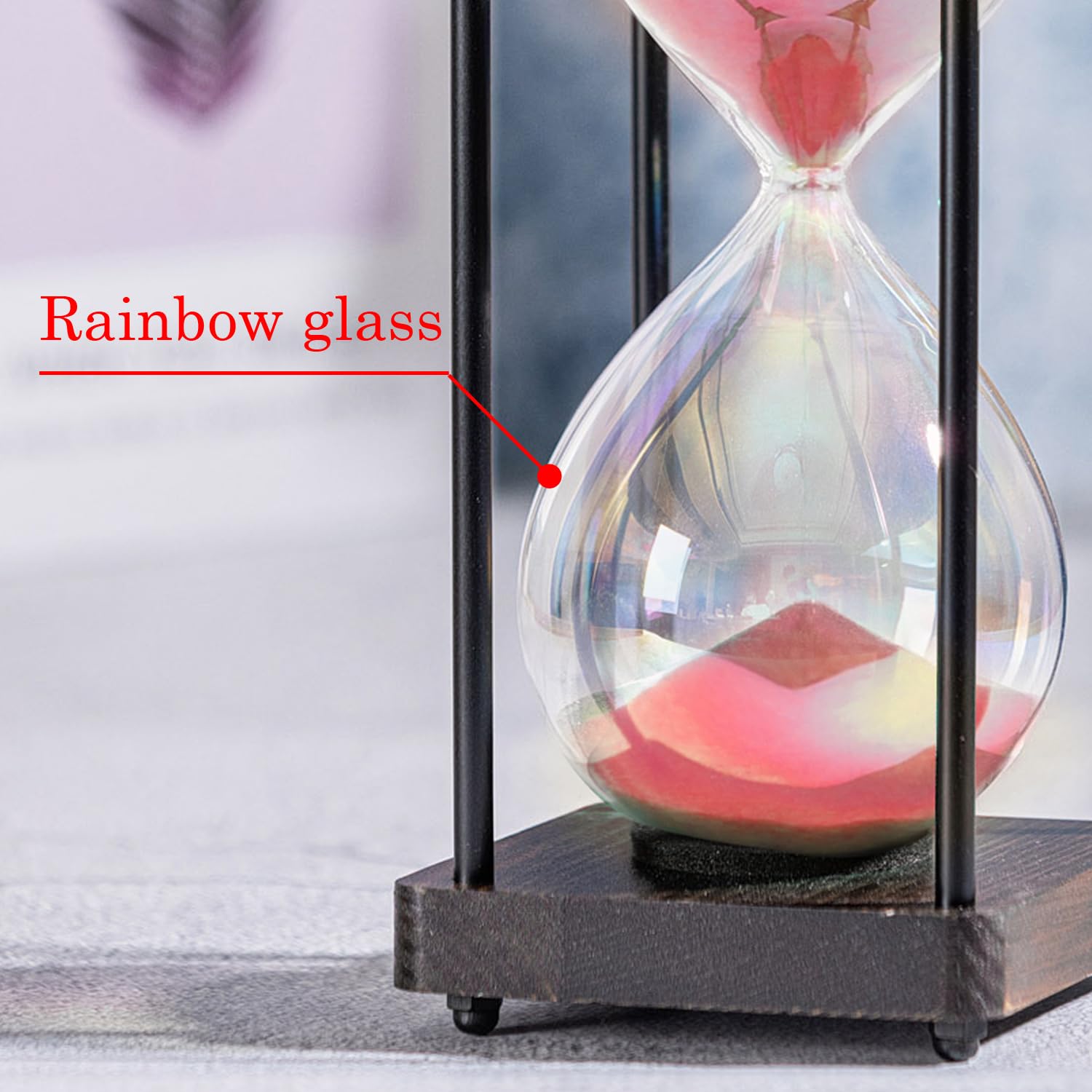 Große Sanduhr Zum Selbstbefüllen – Dekorative Uhr Mit Holzrahmen (25x10cm)
