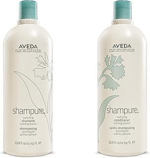 Shampure Nurturing Shampoo & Conditioner Duo | Daily Shampoo & Conditioner for Normal, Fine to Medium Hair | Silicone Free | Liter Size