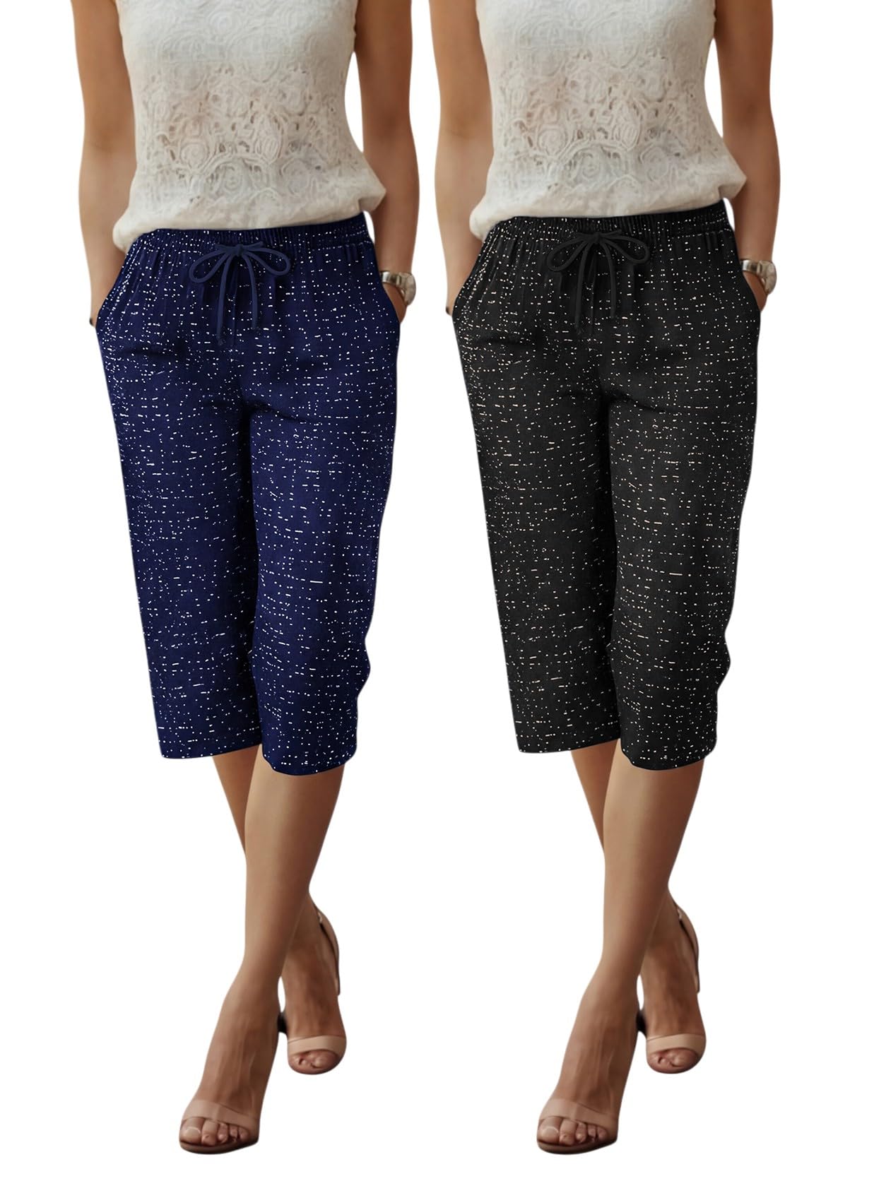 Women Cotton Regular Fit Printed Capri (Pack of 2)-image-20