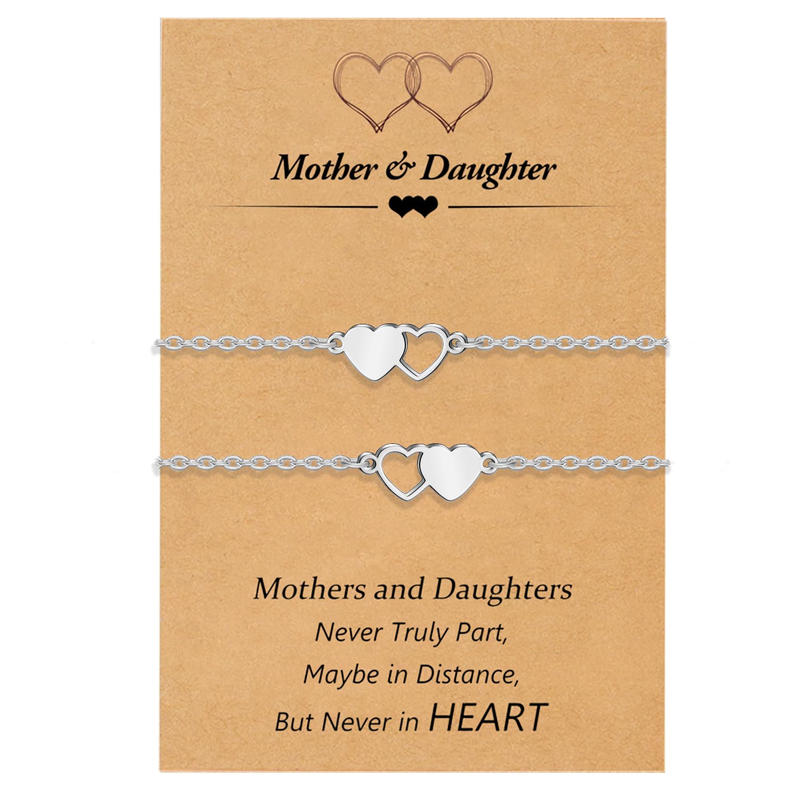 BOCHOI Pulsera de la amistad con corazón a juego para BFF mejor amiga o adolescente, 2/3/4 piezas de joyería