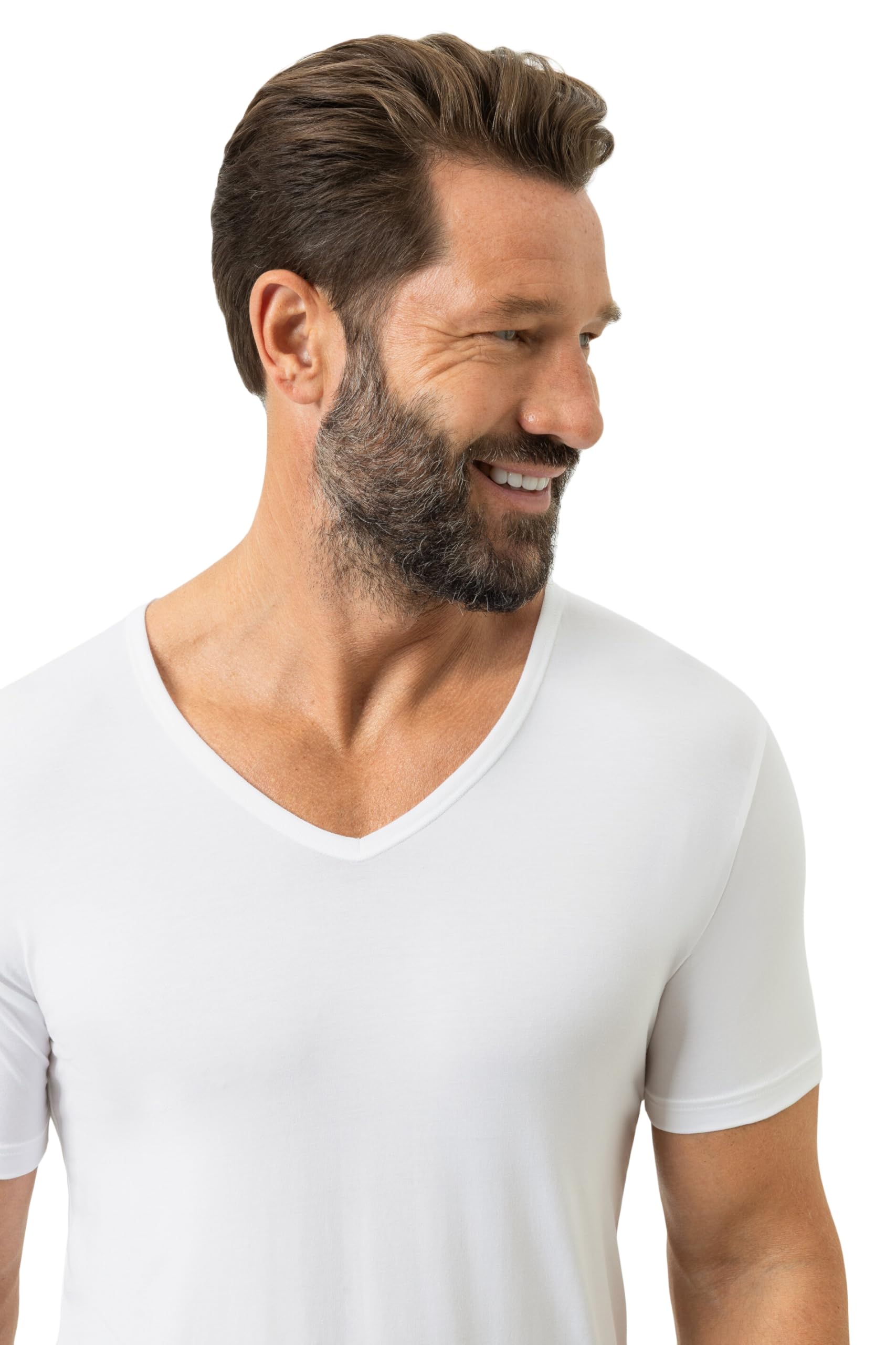 Mey Herren T-Shirt mit V-Ausschnitt - Unterhemd Halbarm - Serie Dry Cotton - Made in Germany - 46007