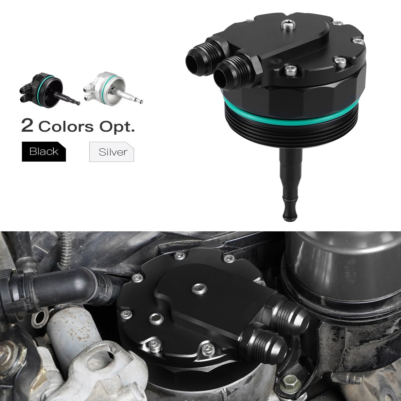 Pasuje Do BMW M52 M54 Korek Filtra Oleju Do Chłodnicy Oleju E46 E36 E39 E60 E61 X3 E83 X5 E53 Z3 Z4, 11421744000, 11421741000 Filtr oleju zamienny(Silver)