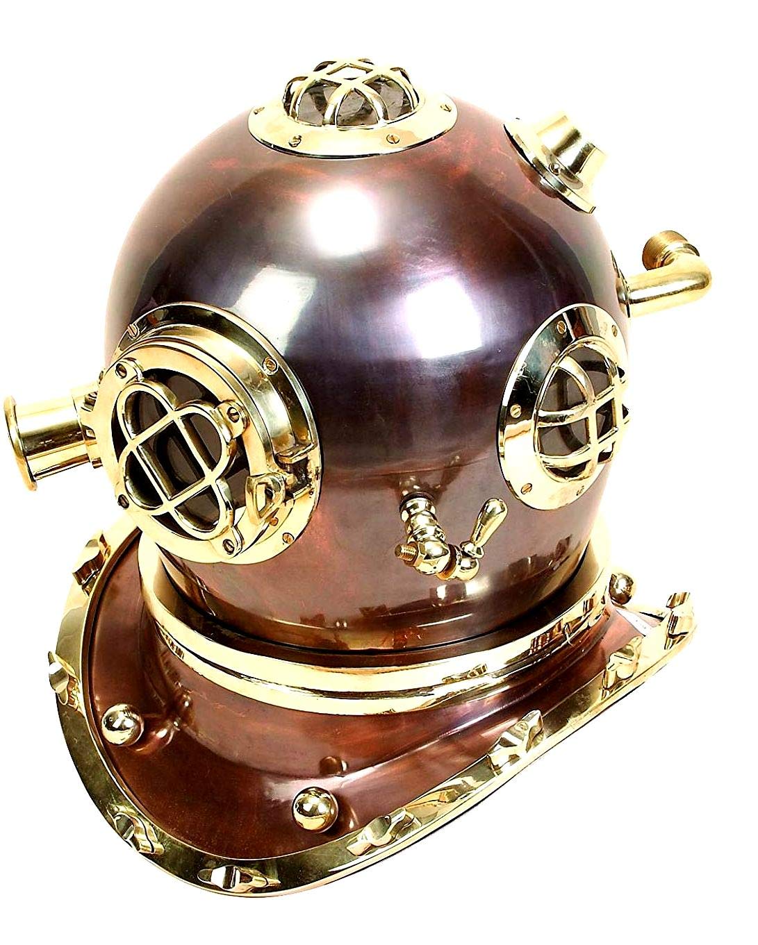 Casque nautique de plongée en laiton cuivre | Casque décoratif de bateau maritime