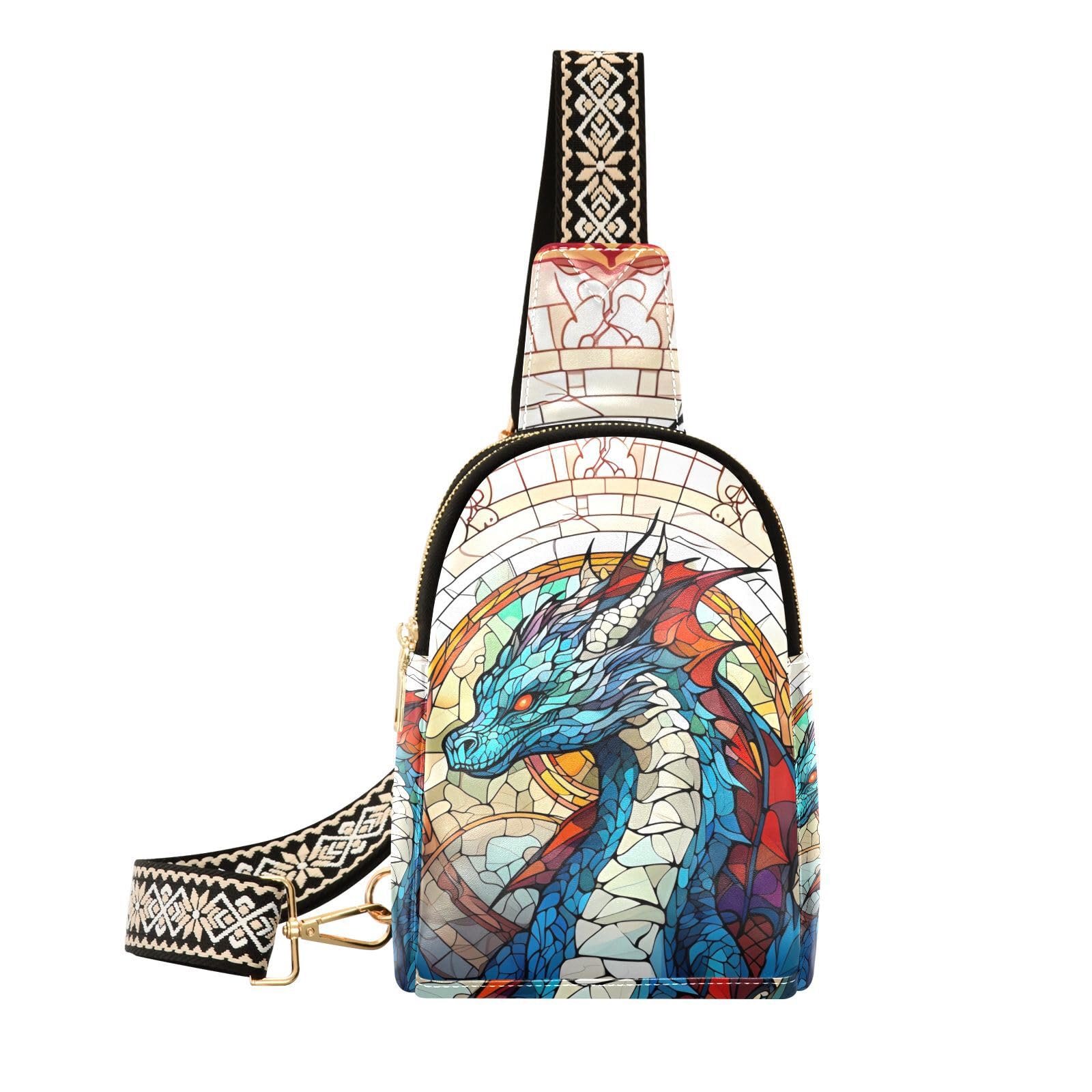 Dragon Bohomia Sling Backpack Crossbody Shoulder Bags Men Women Multipurpose Chest Bag for Travel Hiking Sports