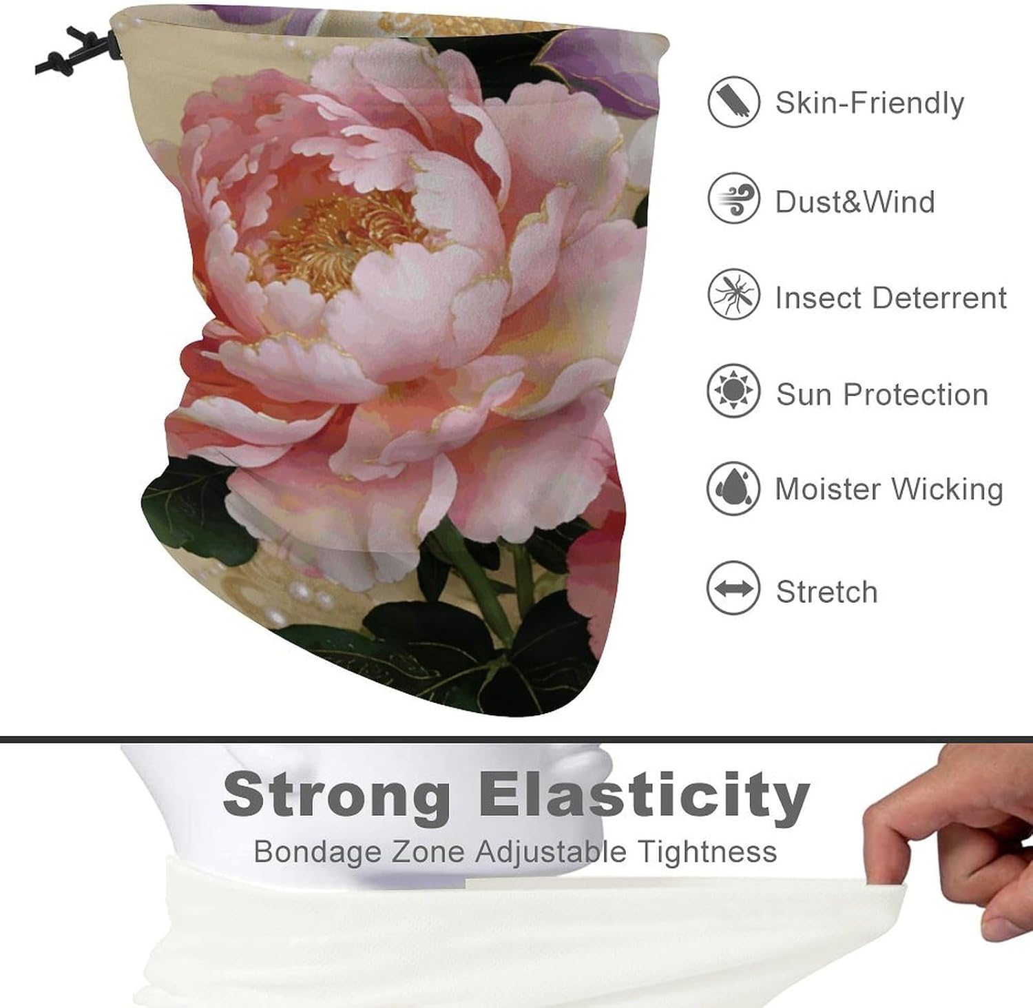 Unique Flower Pattern Neck Gaiter Face Mask for Men And Women Breathable Dustproof Face Cover Scarf for Outdoor Sports Sun Protection Bandana for Fishing Hiking