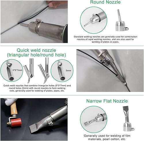 Miniatura 4 de Gekufa Soldador plástico profesional de aire caliente 1600w antorcha de aire caliente de plástico PVC soldadura pistola soldador con boquilla de