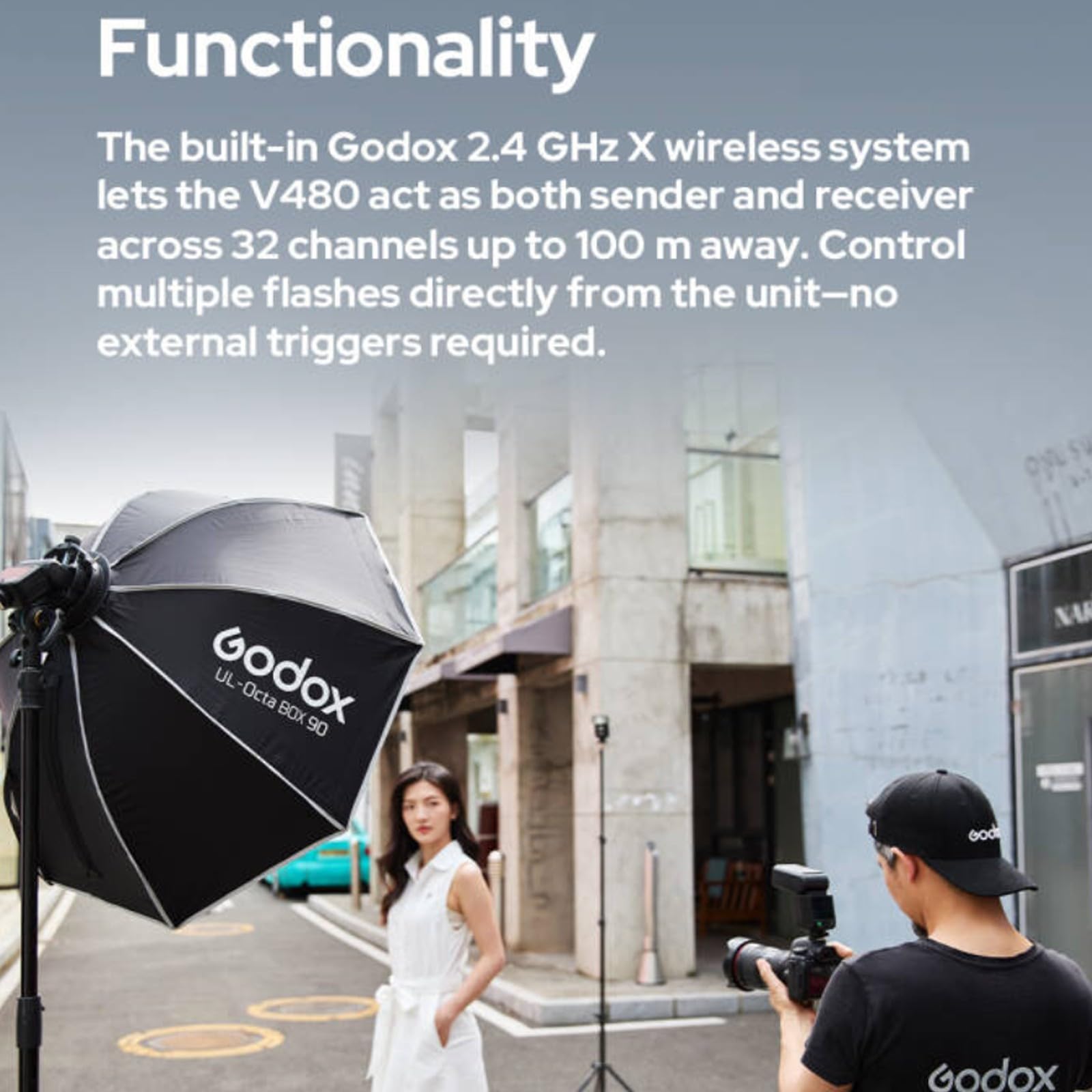 Godox V480 N V480-N TTL Flash pour appareils Photo Nikon, GN50 1/8000 HSS, Flash Pleine Puissance 650, Temps de Recyclage 1,7 s, 2,4 GHz sans Fil, Batterie Li-ION, écran Tactile